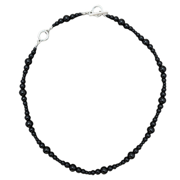 Black Gradual Onyx Beaded Necklace - Zafari Studio Jewelry