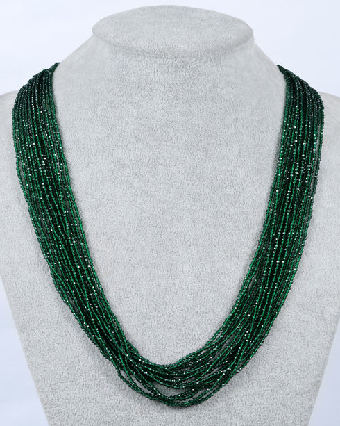 Green Crystal Multi-Strand Necklace