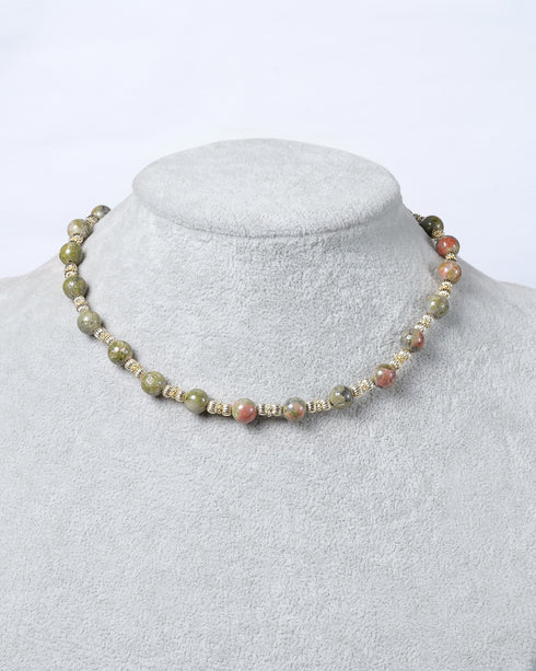 Green Jasper Beaded Necklace
