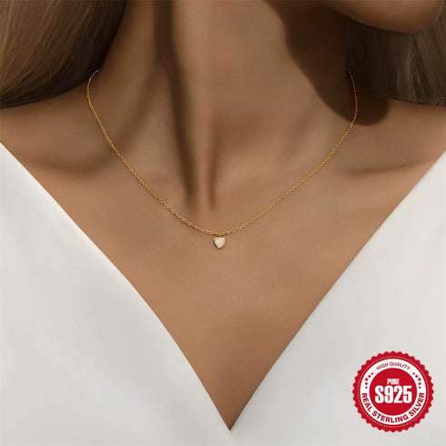 Opal Heart Pandent Necklace - Zafari Studio Jewelry