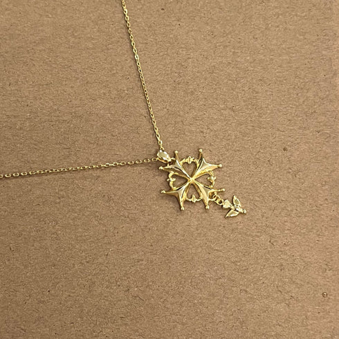 Huguenot Cross Pendant Gold Vermeil - Zafari Studio Jewelry