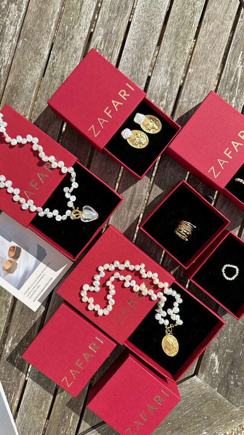 Oval Goddess Gold Coin Pearl Necklace and Earrings (Purchase Individually) - Zafari Studio Jewelry