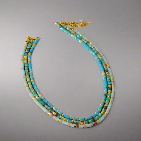 Turquoise Bead Necklace - Zafari Studio Jewelry