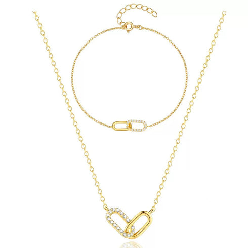 Dual Clasp Necklace with Zirconia – Minimalist Everyday Design - Zafari Studio Jewelry