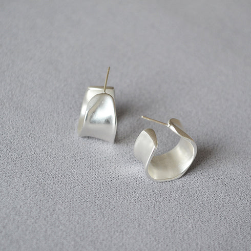Irregular C-Shape Hoop Earrings - Zafari Studio Jewelry