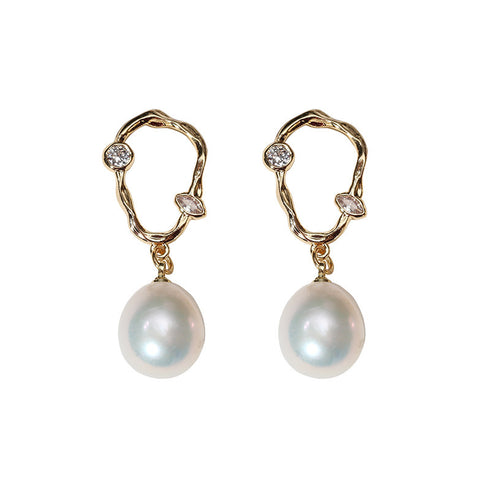 Irregular Pearl Drop Earrings - Zafari Studio Jewelry