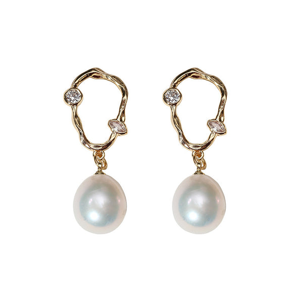 Irregular Pearl Drop Earrings - Zafari Studio Jewelry