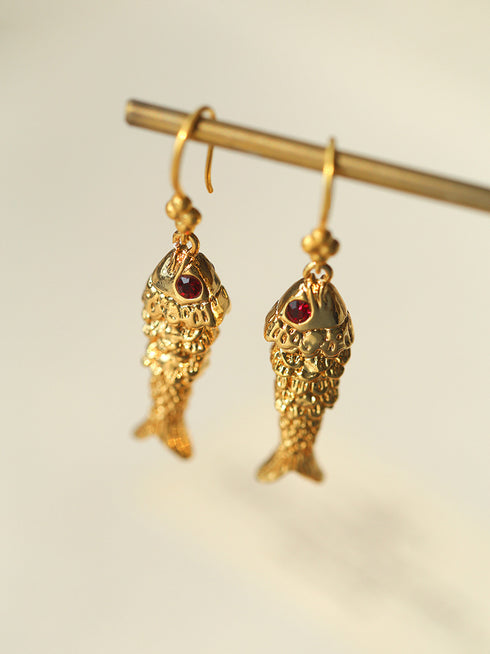 Koi Fish Drop Earrings - Zafari Studio Jewelry