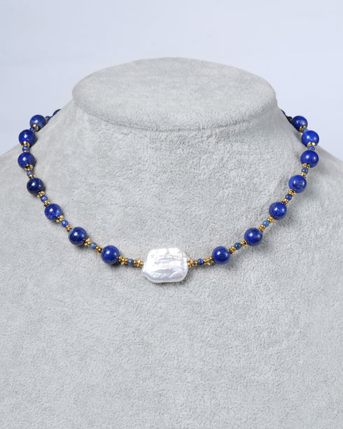 Lapis Baroque Pearl Necklace