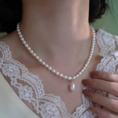 Millet Pearl Beaded Necklace - Zafari Studio Jewelry