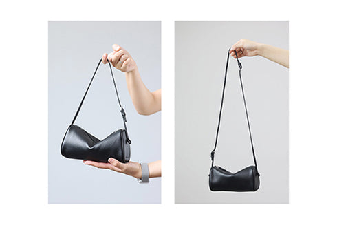 Lilian Genuine Leather Underarm Cylinder Bag - Zafari Studio Jewelry