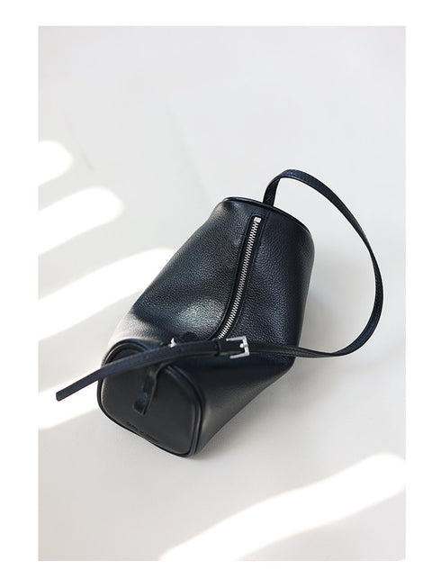 Lilian Genuine Leather Underarm Cylinder Bag - Zafari Studio Jewelry