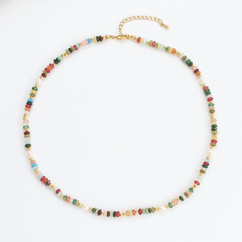 Multicolor Gemstones Beads Necklace, Bracelet or Full Set - Zafari Studio Jewelry