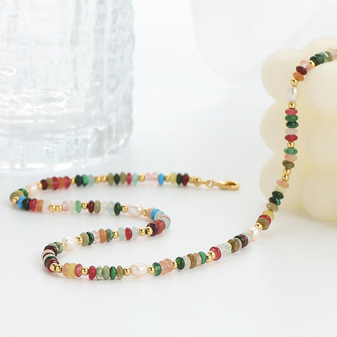 Multicolor Gemstones Beads Necklace, Bracelet or Full Set - Zafari Studio Jewelry