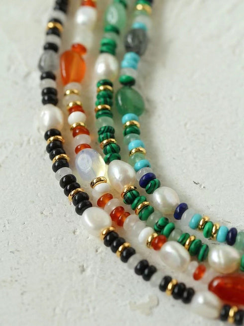 Multicolor Onyx Beads Necklace - Zafari Studio Jewelry