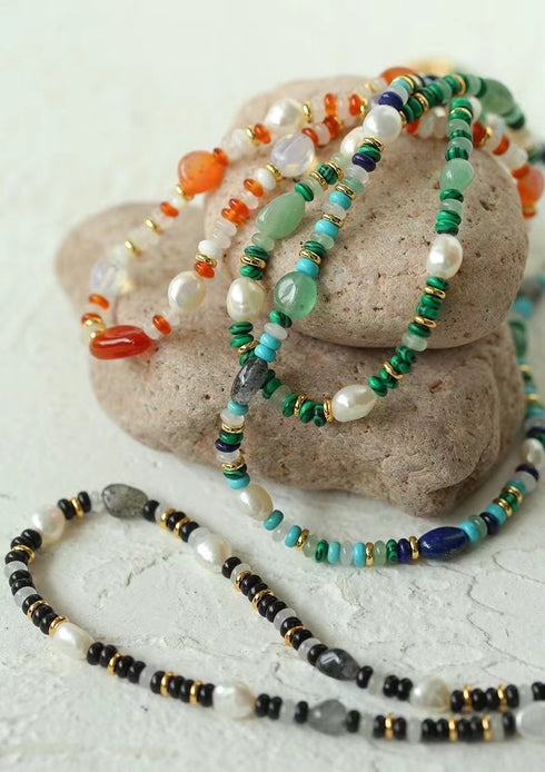 Multicolor Onyx Beads Necklace - Zafari Studio Jewelry