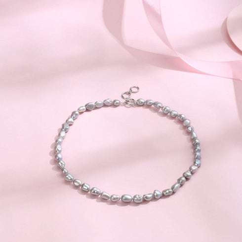 Baroque Grey Freshwater Pearl Necklace - Zafari Studio Jewelry