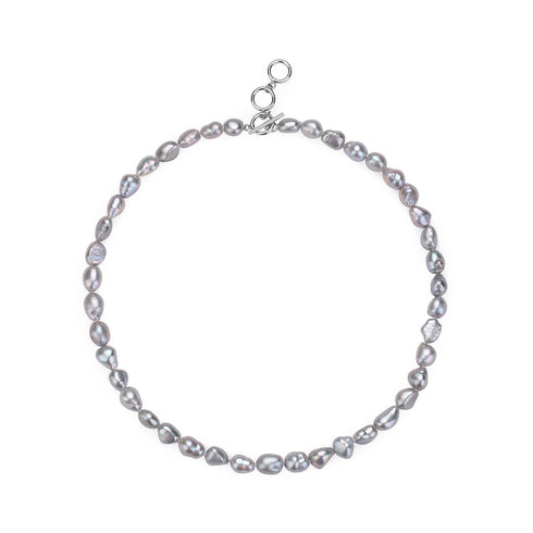 Baroque Grey Freshwater Pearl Necklace - Zafari Studio Jewelry