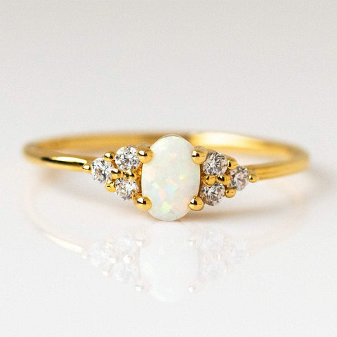 Oval Opal Zirconia Ring - Zafari Studio Jewelry