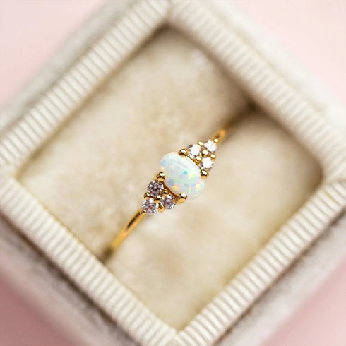 Oval Opal Zirconia Ring - Zafari Studio Jewelry