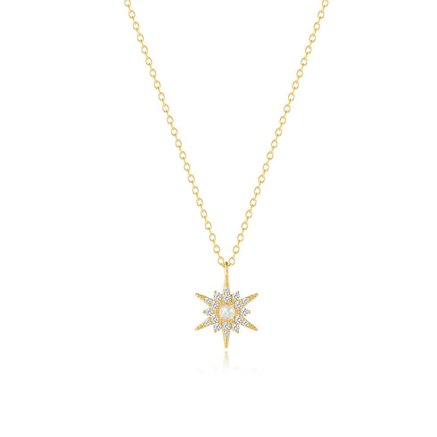 Opal Star and Sunflower Pendant Necklace - Zafari Studio Jewelry