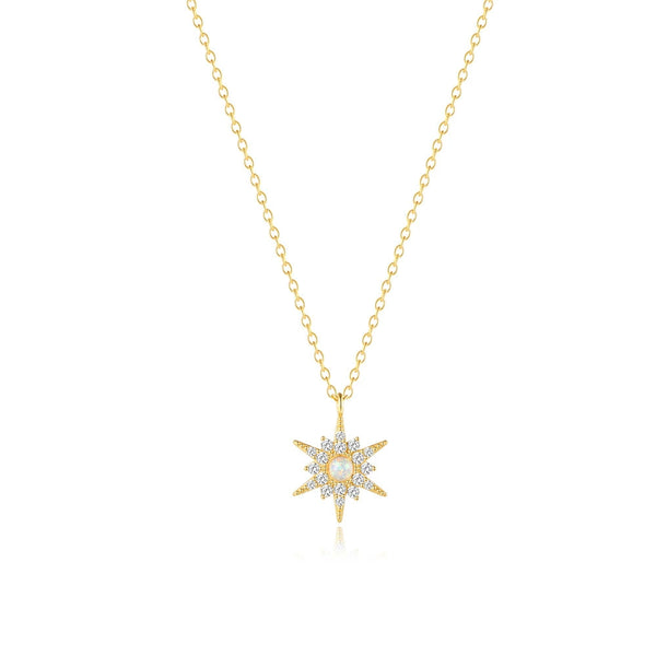 Opal Star and Sunflower Pendant Necklace - Zafari Studio Jewelry
