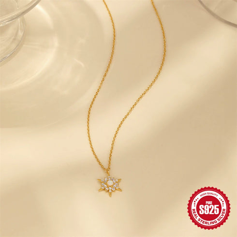 Opal Star and Sunflower Pendant Necklace - Zafari Studio Jewelry