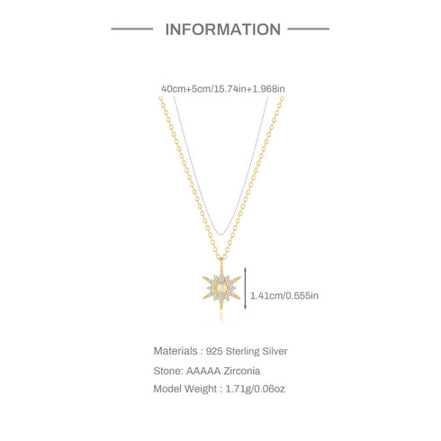 Opal Star and Sunflower Pendant Necklace - Zafari Studio Jewelry