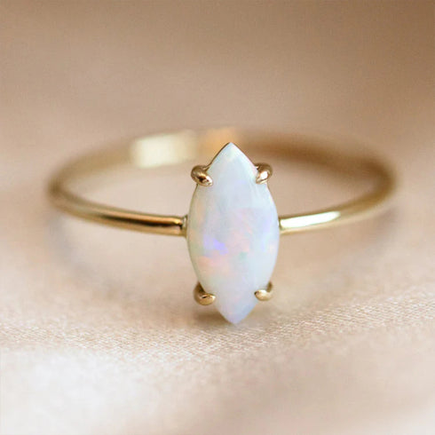 Dainty Natural Opal Ring - Zafari Studio Jewelry