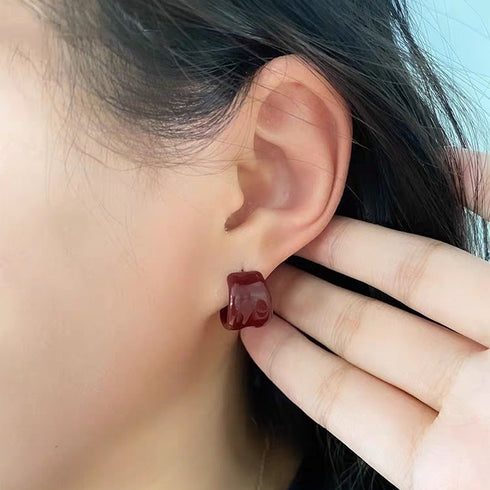 Wide C Hoop Earrings - Zafari Studio Jewelry