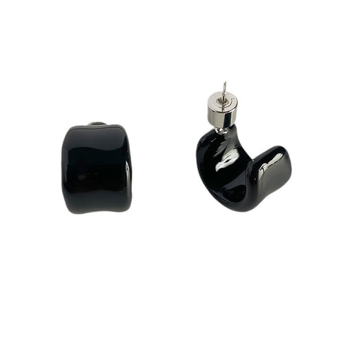 Wide C Hoop Earrings - Zafari Studio Jewelry