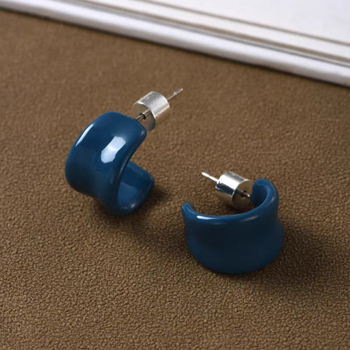 Wide C Hoop Earrings - Zafari Studio Jewelry