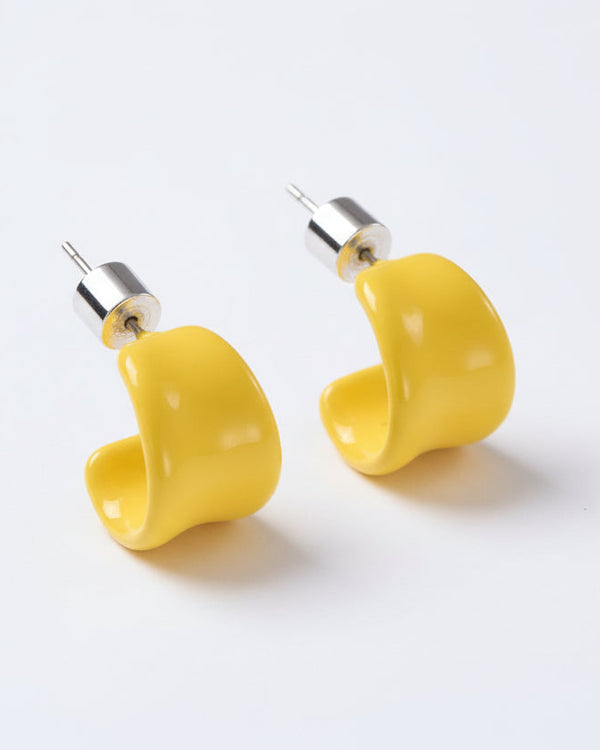 Wide C Hoop Earrings - Zafari Studio Jewelry