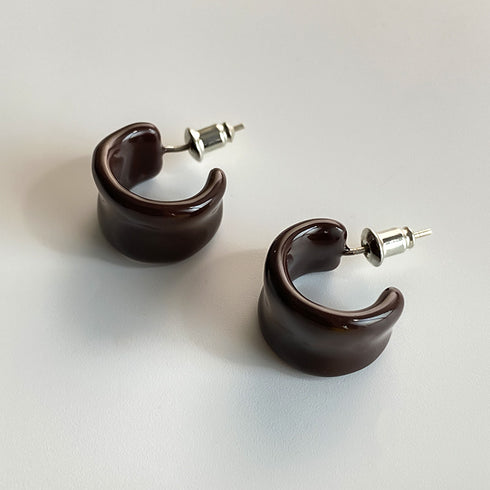 Wide C Hoop Earrings - Zafari Studio Jewelry