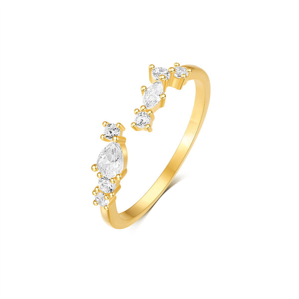 Multi Zirconia Open Closure Ring - Zafari Studio Jewelry