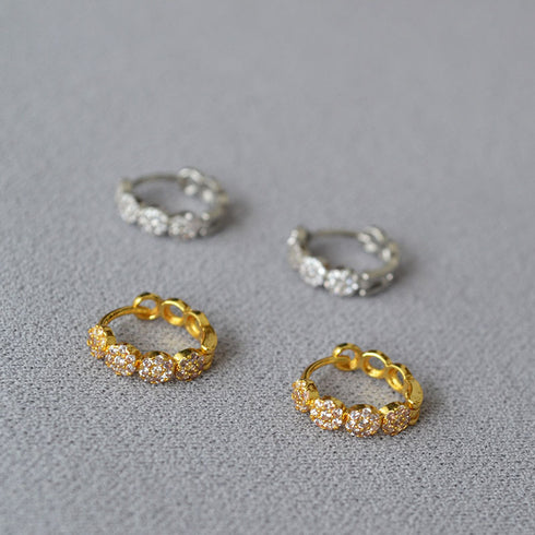 Pavé Crystal Hoop Earrings - Zafari Studio Jewelry