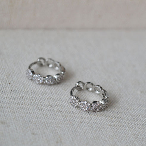 Pavé Crystal Hoop Earrings - Zafari Studio Jewelry