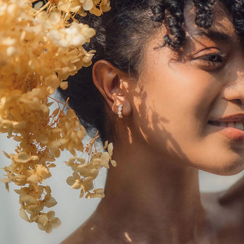 Pavé Crystal Hoop Earrings - Zafari Studio Jewelry