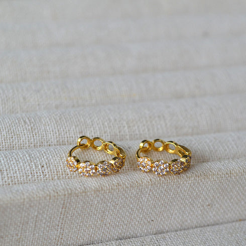 Pavé Crystal Hoop Earrings - Zafari Studio Jewelry