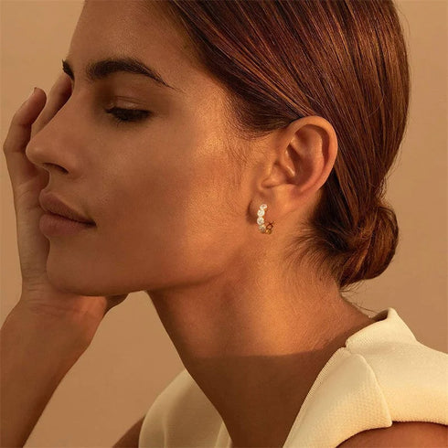 Pavé Crystal Hoop Earrings - Zafari Studio Jewelry