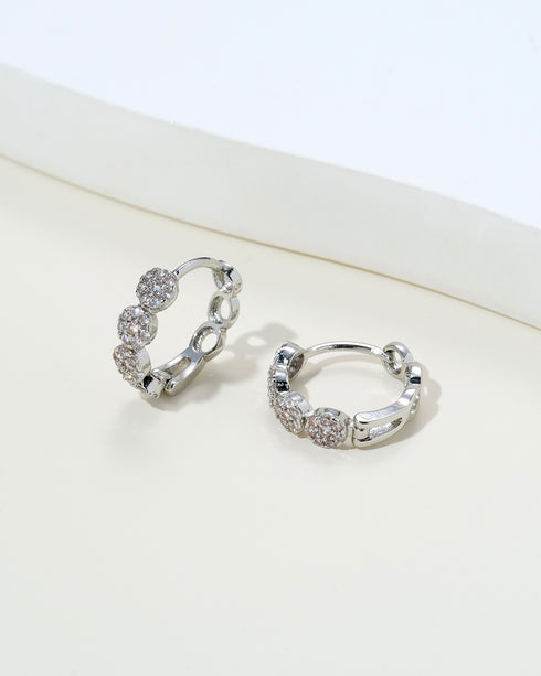 Pave Crystal Hoop Earrings