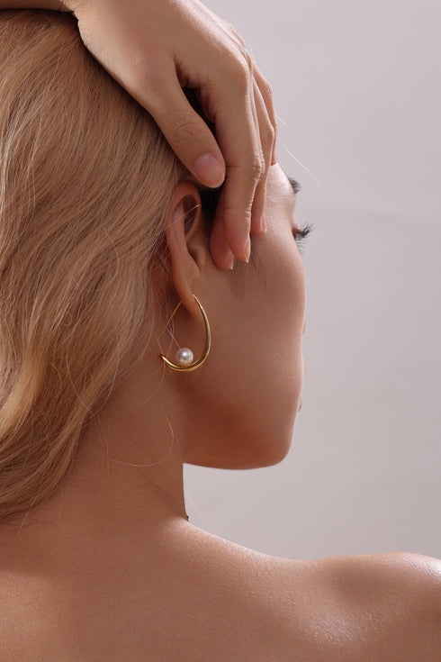 Waterdrop Shape with Pearl Hook Earrings - Zafari Studio Jewelry