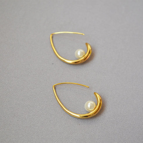 Waterdrop Shape with Pearl Hook Earrings - Zafari Studio Jewelry