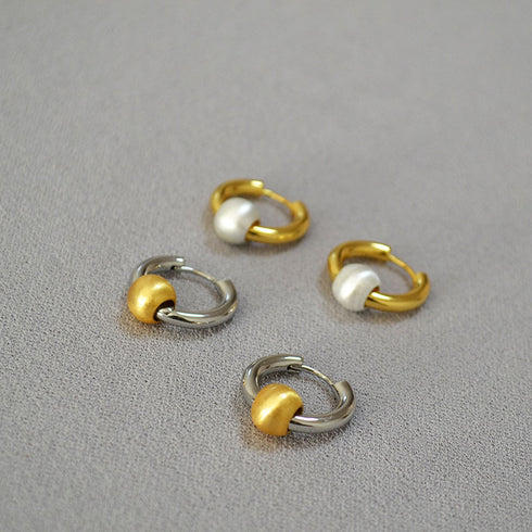 Cats Eye Ball Hoop Earrings - Zafari Studio Jewelry
