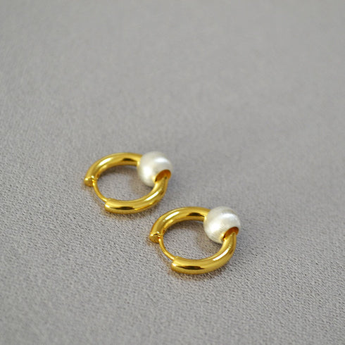 Cats Eye Ball Hoop Earrings - Zafari Studio Jewelry