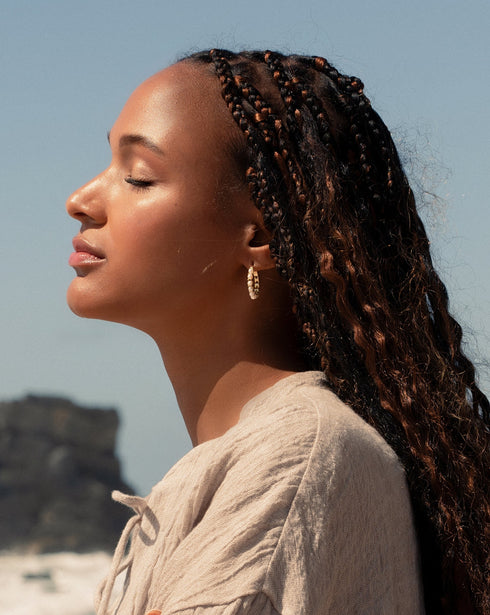 Circle Pearl Earrings Gold Vermeil - Zafari Studio Jewelry