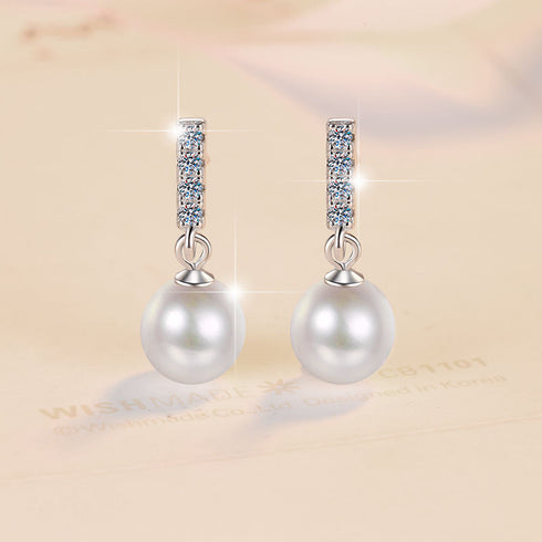 Natural Pearls CZ Earring - Zafari Studio Jewelry
