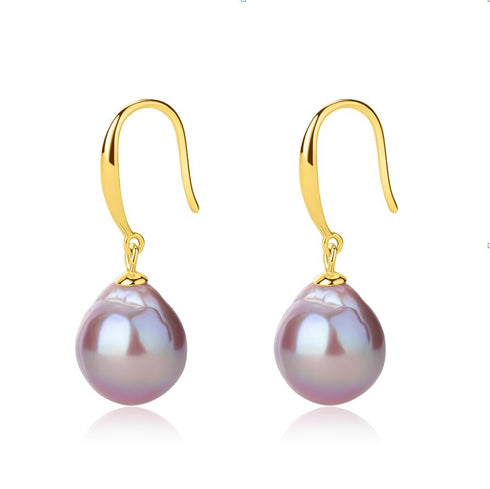 Teardrop Barqoue Pearl Hook Earrings - Zafari Studio Jewelry