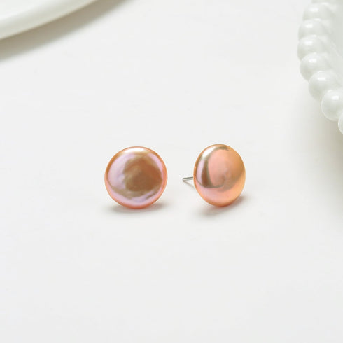 Coin Baroque Pearl Stud Earrings - Zafari Studio Jewelry