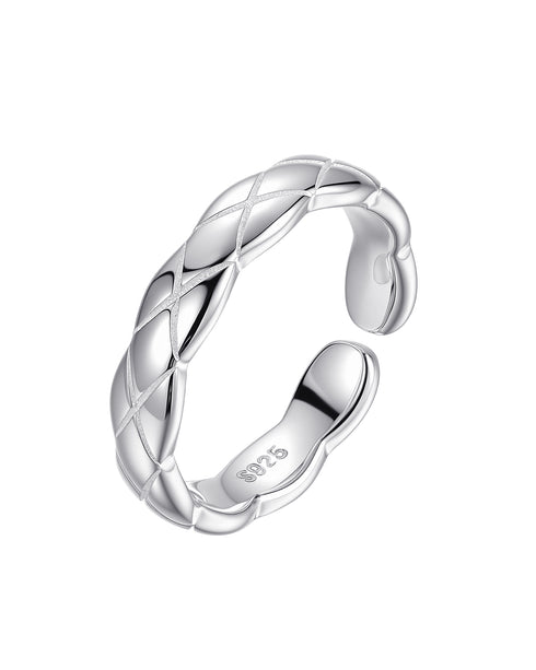 Quilted Pattern Ring Sterling Silver